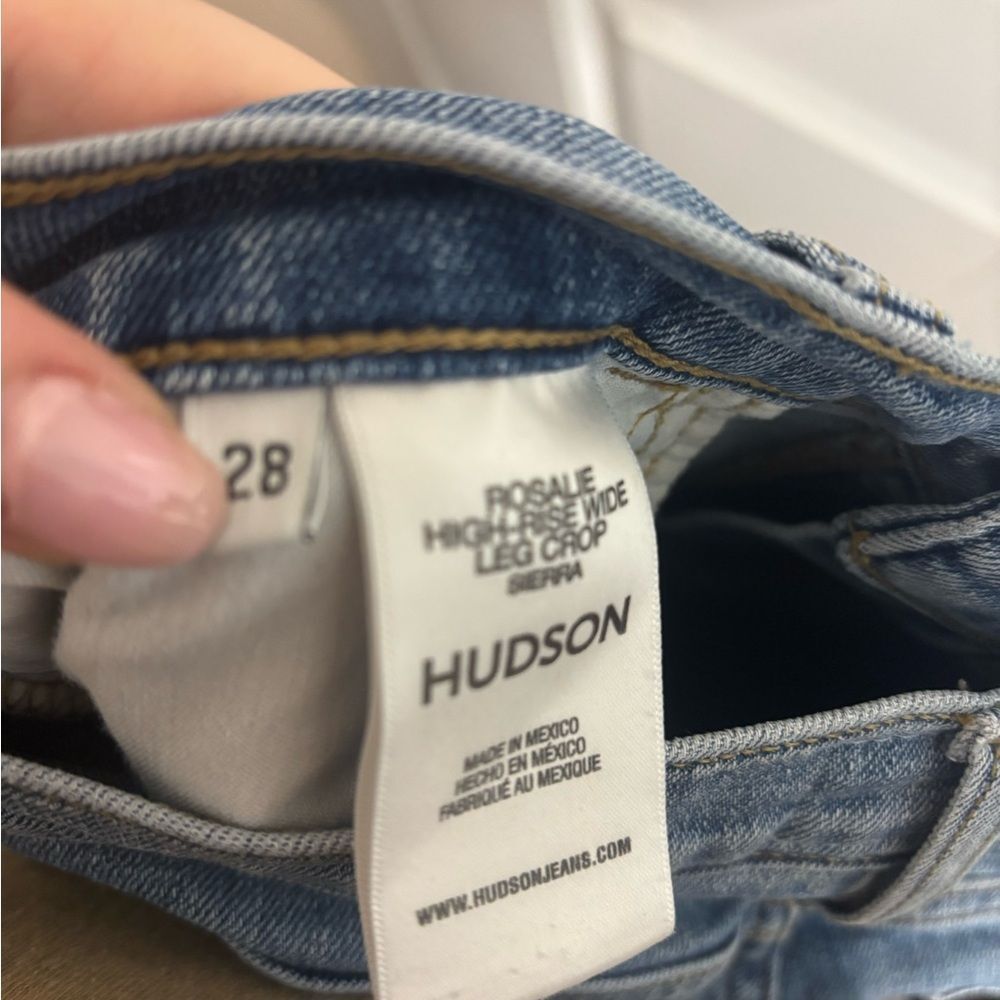 Hudson Rosalie high rise wide leg crop Jeans Women's Blue Denim size 28 EUC - Picture 4 of 4